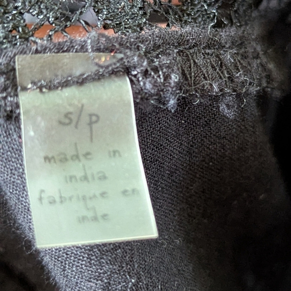 Free People Verona Black Mini Raw Hem Dress S Boho Lace Cottagecore Favorite - Picture 9 of 16